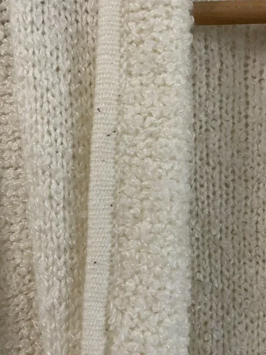 Vintage 80s White Chunky Knit Cardigan Slouchy Open Front Sweater | Size M-XL - Picture 7 of 11